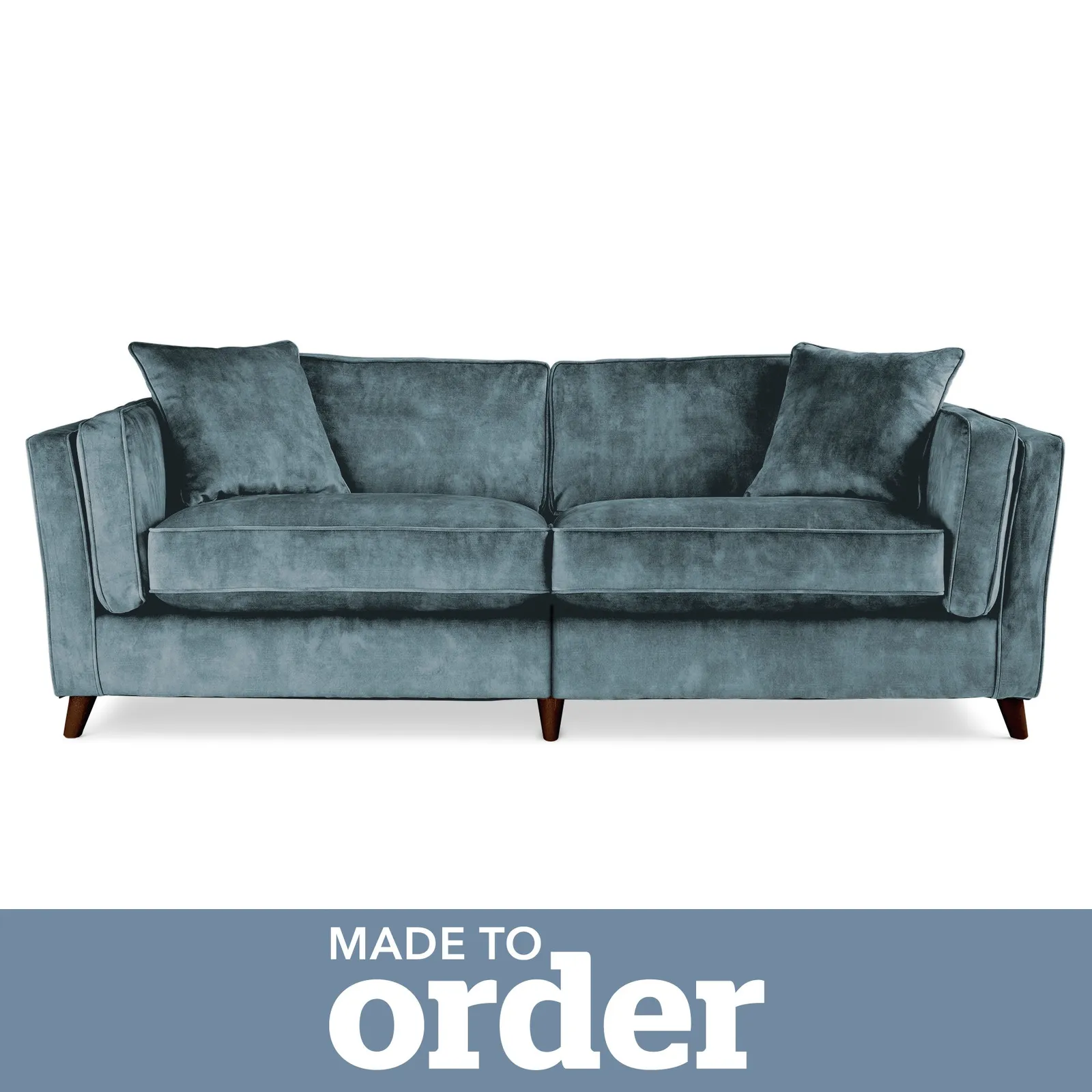 Arabella 4 Seater Sofa Slub Velvet Blue