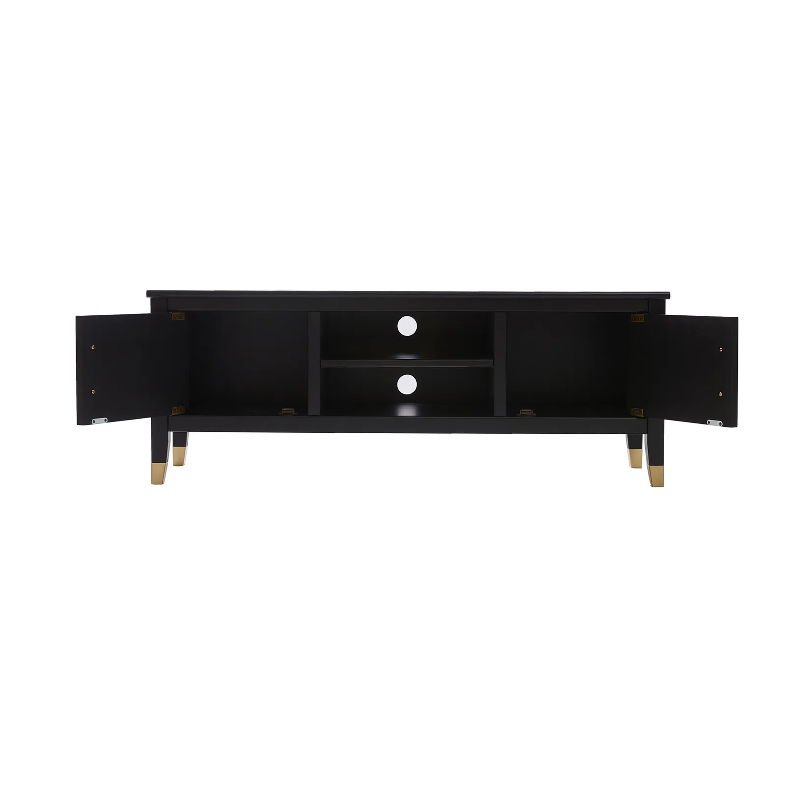Cabinet Bits Palazzi 2 Door TV Unit H45 W120 D35cm in Black 3