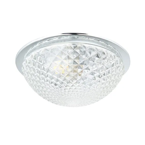 Tropic Faceted Dome Flush Bathroom Ceiling Light 6