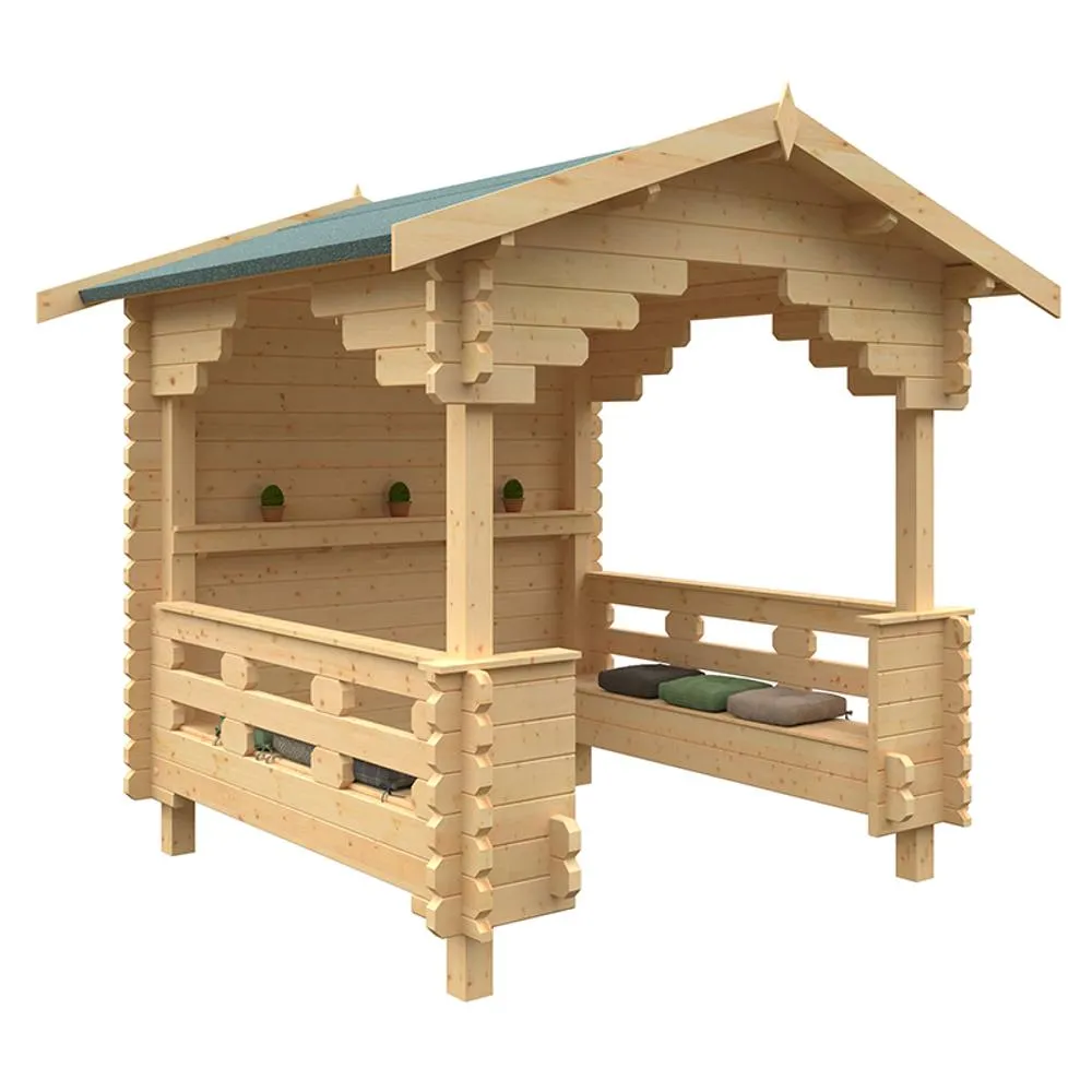 Buttercup Farm The Outdoor Shelter 44mm Cabin - L235 x W235 x H262.3 cm in Natural