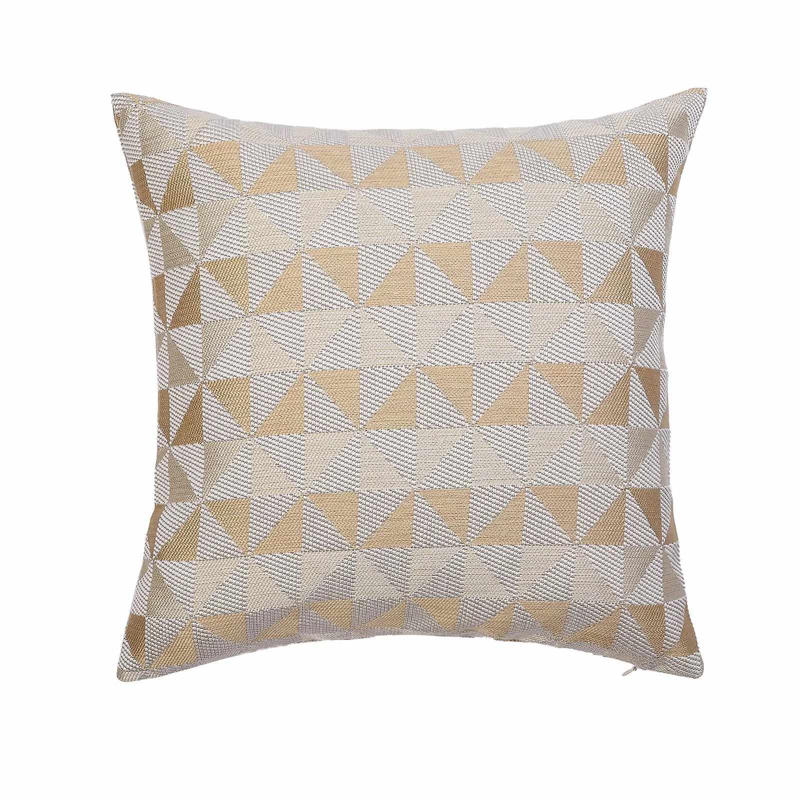 Chenille Geo Cushion - Ochre