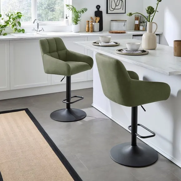 Jase Adjustable Height Barstool, Faux Leather 2