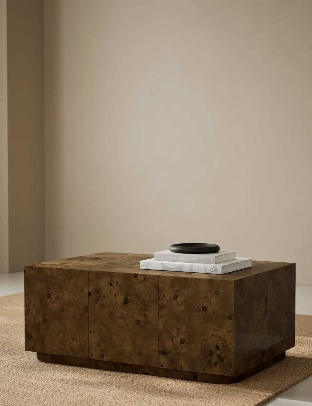 Gallery Direct Burl Wood Rectangular Coffee Table Natural