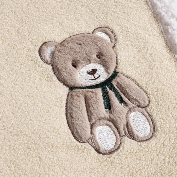 Teddy Bear Sherpa Throw Blanket 130cm x 170cm 3