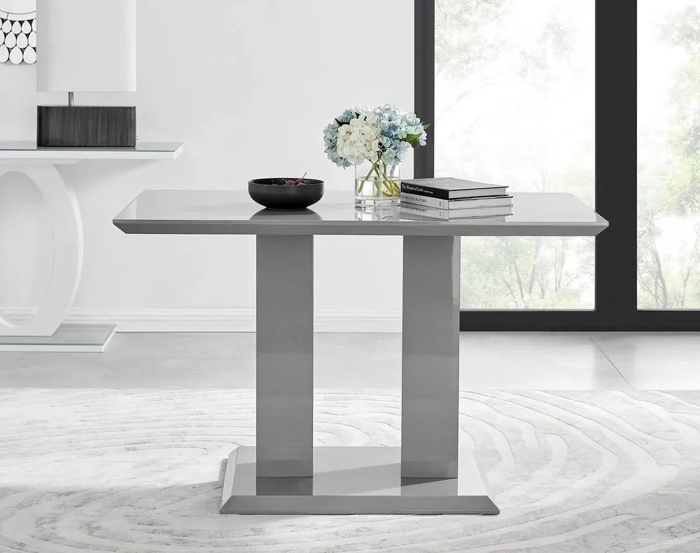 FurnitureboxUK Grey Imperia 4 Table & 4 Elephant Grey Belgravia Chairs 2