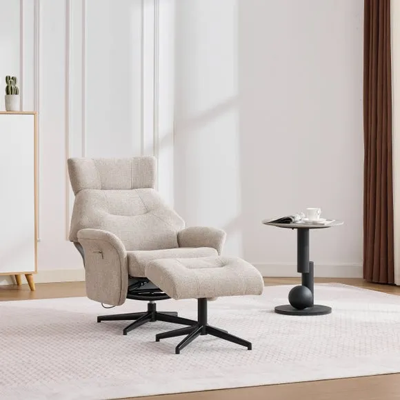 Turiff Manual Recline Swivel Chair and Footstool 3