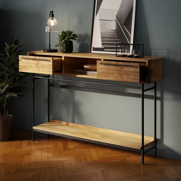 Bryant Extra Wide Console Table, Mango Wood Effect 2