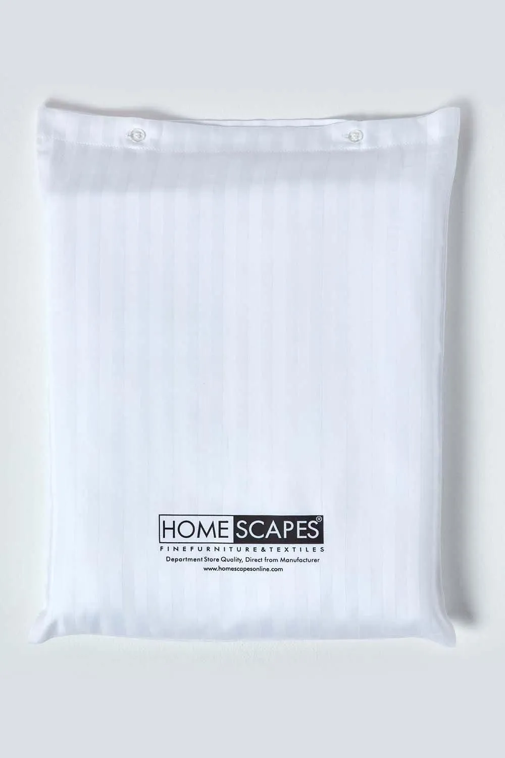 Homescapes Egyptian Cotton Satin Stripe Fitted Sheet 12 inch 330 Thread Count in White 5