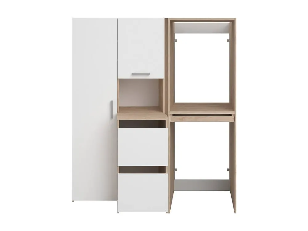 Vente-unique Washing Machine & Tumble Dryer Cabinet With Cupboards & Storage in Light Oak 2