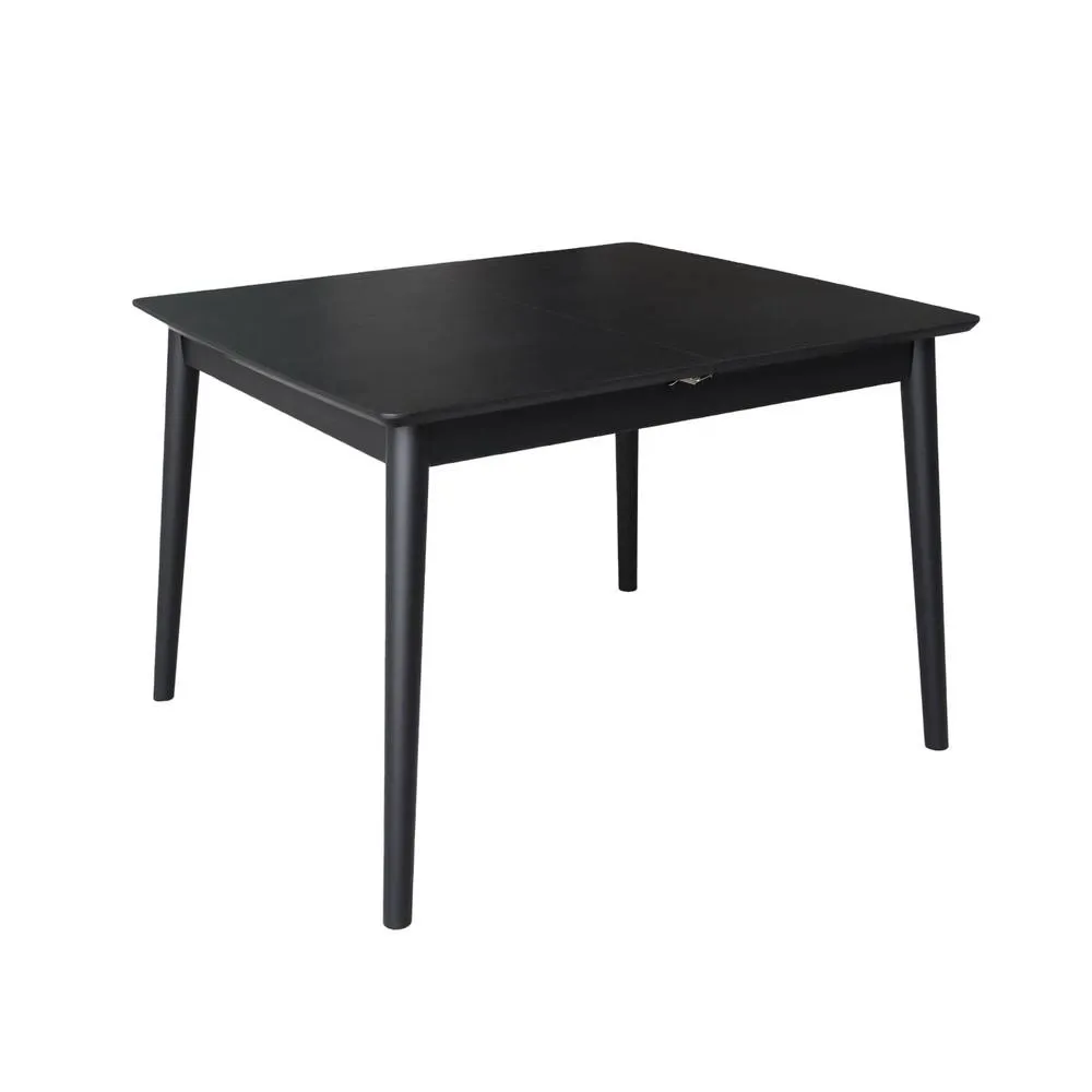 sweeek Rectangular dining table extendable rubberwood & oak veneer 4-6 in Black 2
