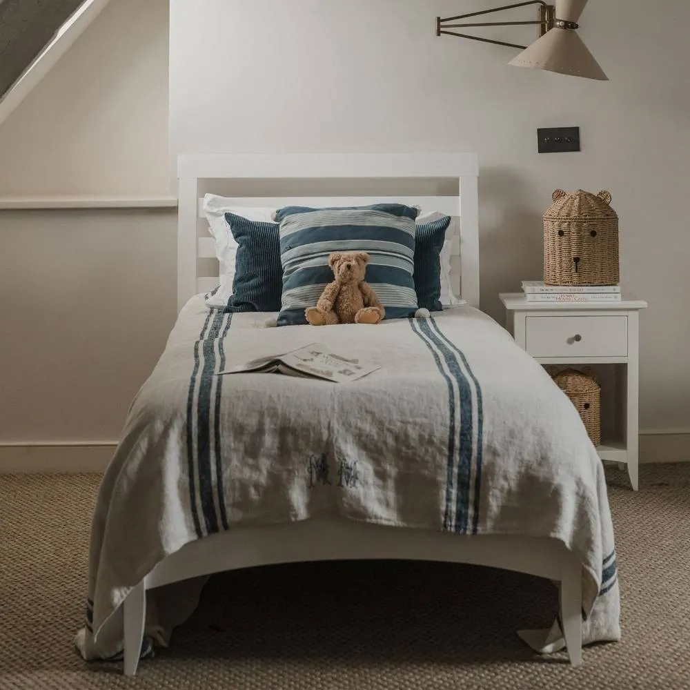 Statement Furniture Edward Hopper White Single Bed Frame 3ft with Slatted Headboard