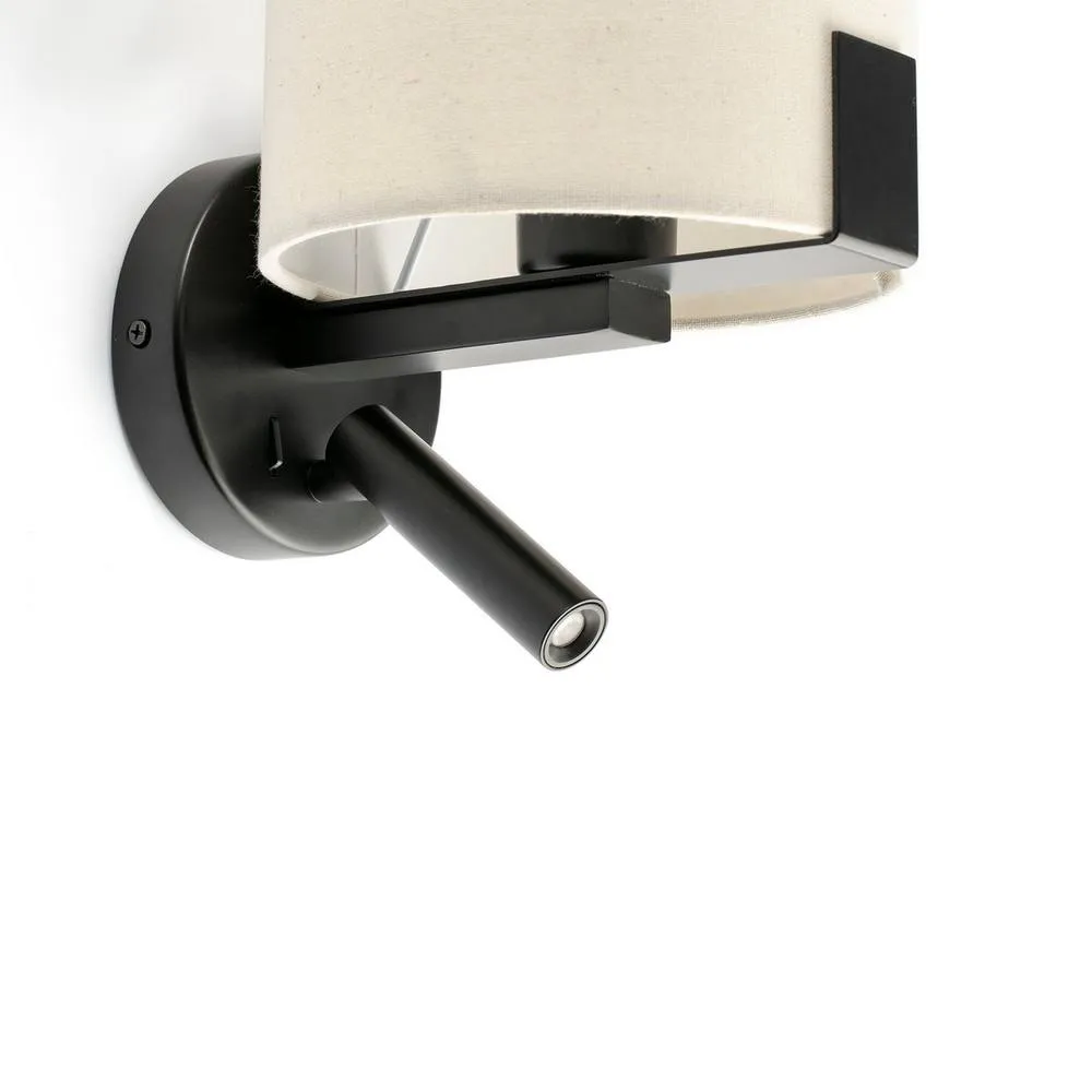 Netlighting Nila Reading Light Matt Black With Off-White Shade 5