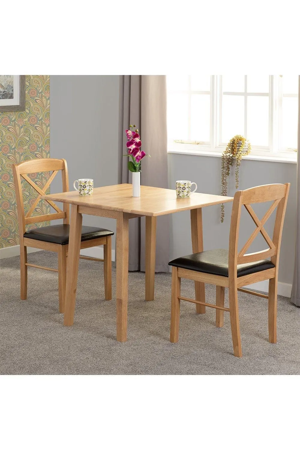 Seconique Mason Double Drop Leaf Dining Set in Light Oak 2