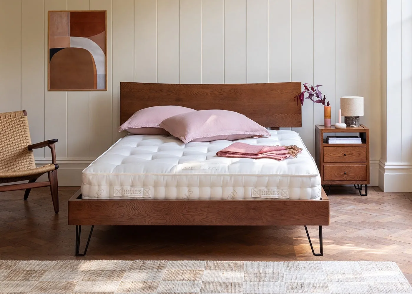 Heal's Brunel Double Bed Wooden Headboard Dark Wood 3
