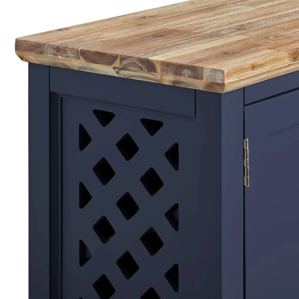 Statement Furniture Florence Shoe Storage Cabinet Wooden Shoe Rack in Navy 5