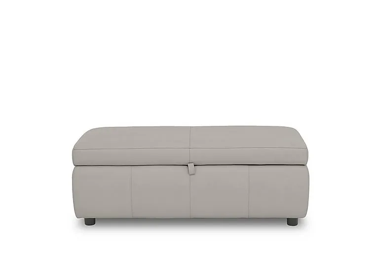 Stark 120cm Leather Blanket Box - Silver Grey