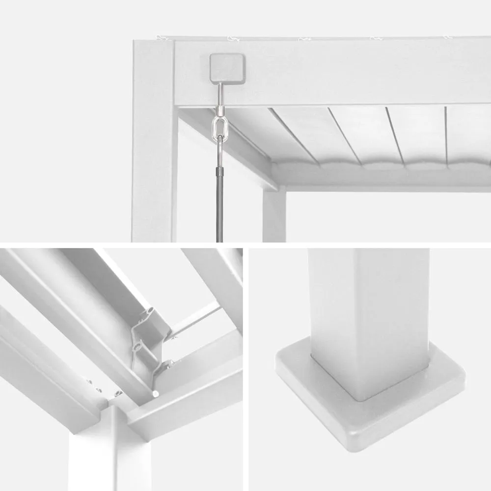 sweeek Louvered pergola aluminium 3 x 3m V2 in White 6