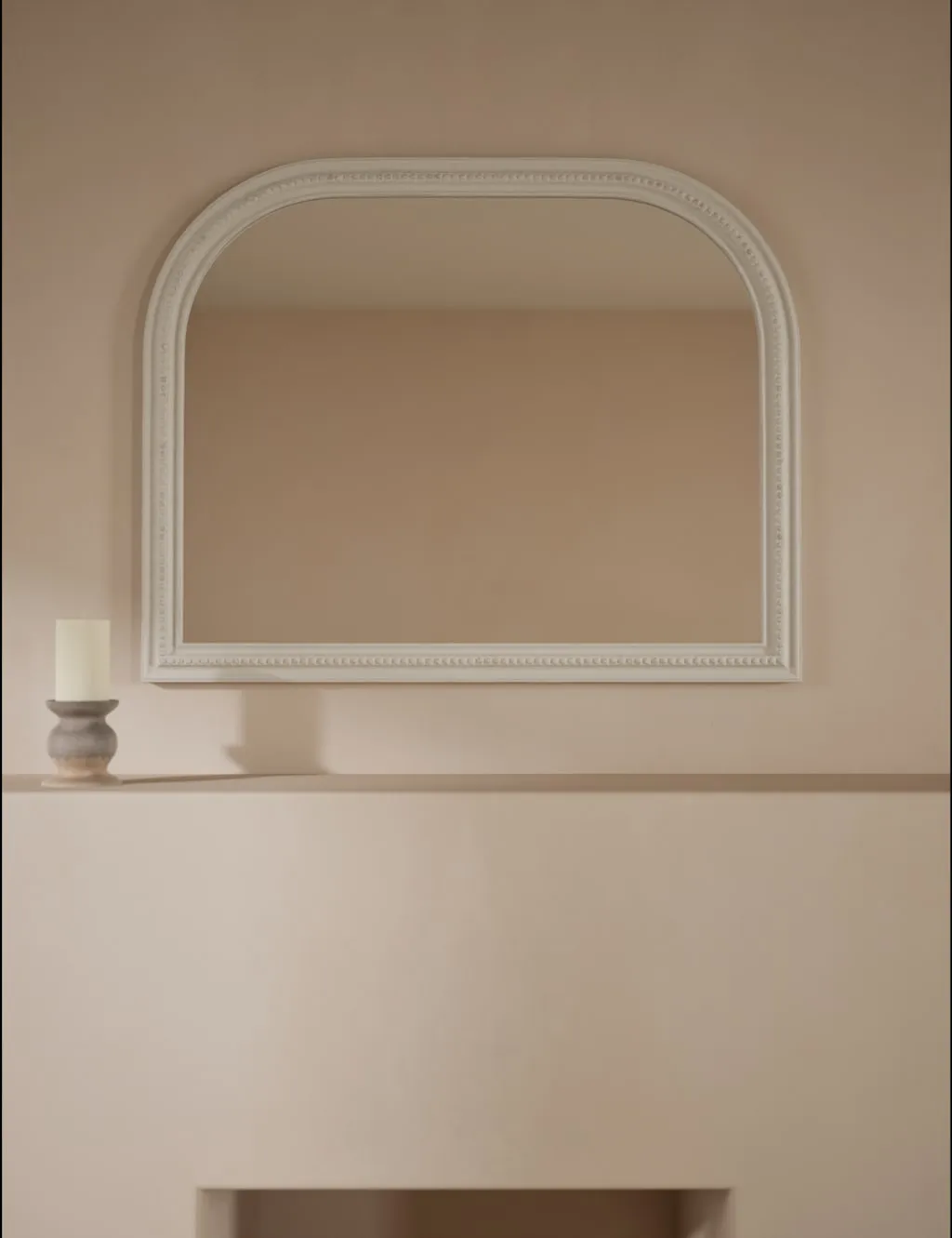 M&S Daphne Arch Overmantel Mirror 100 x 80 White
