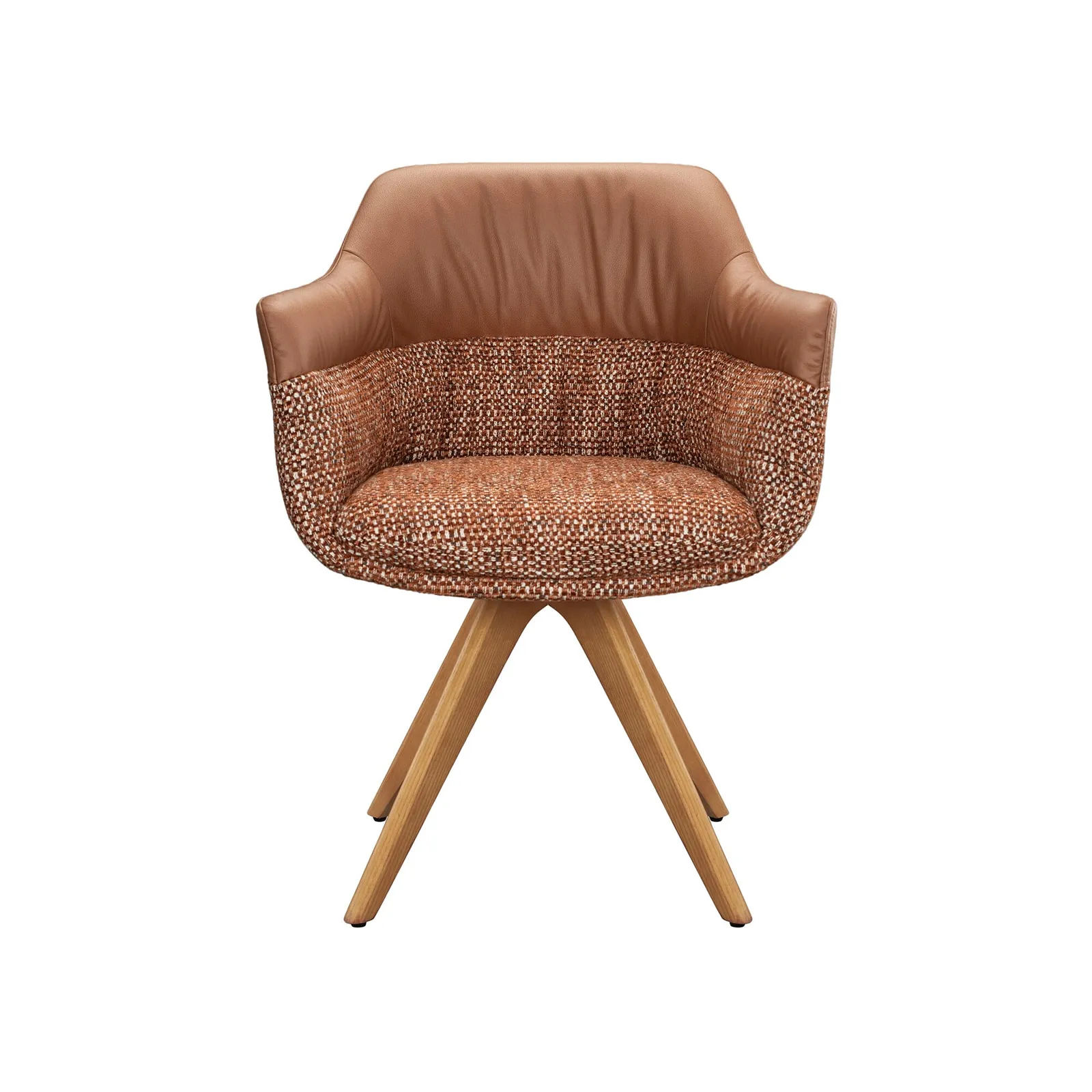 Dixon Swivel Dining Chair High Arm, Brown Fabric | Barker & Stonehouse 4