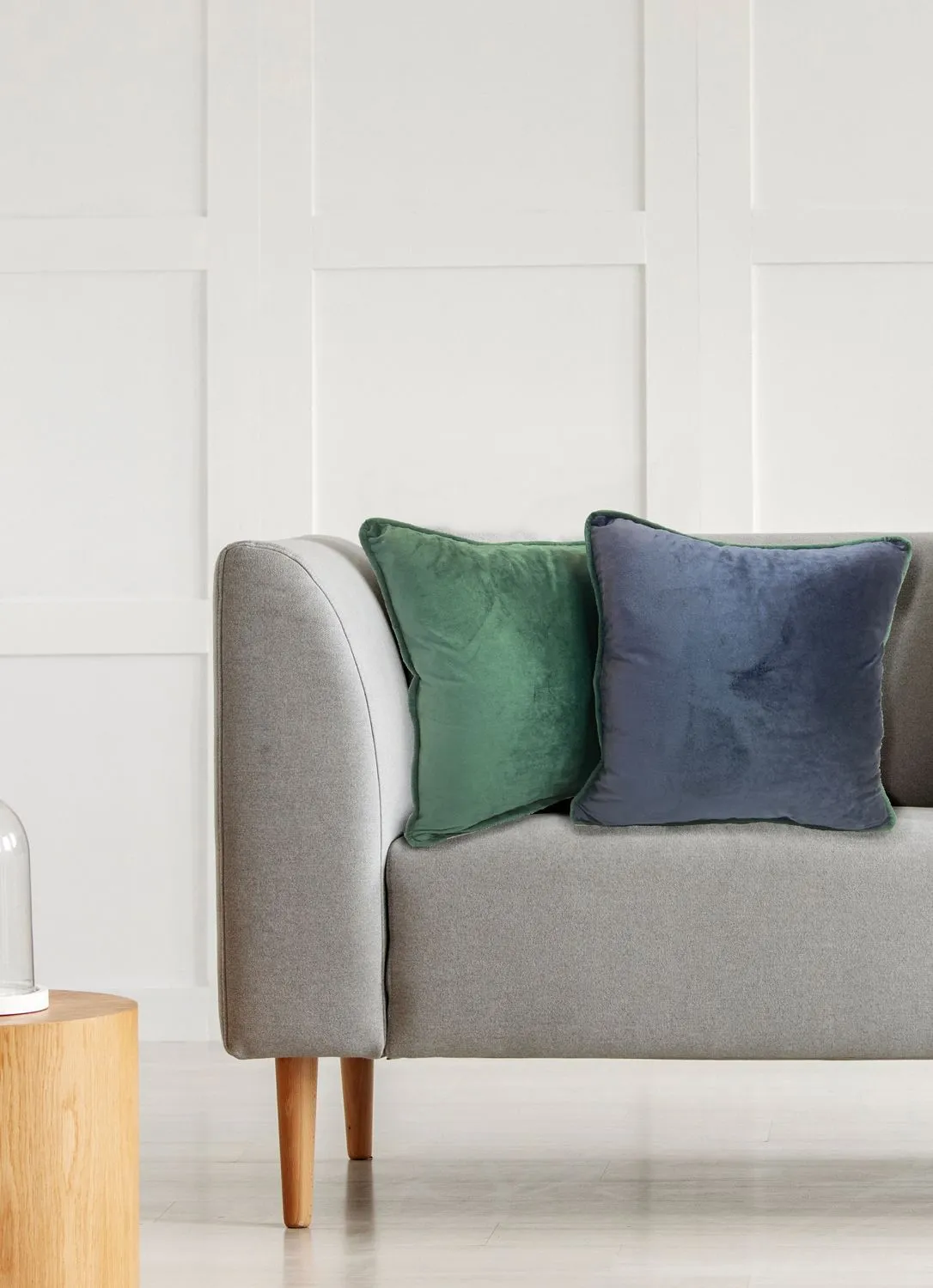 Rapport Home Piped Velvet Polyester Cushion Cover in Navy 4