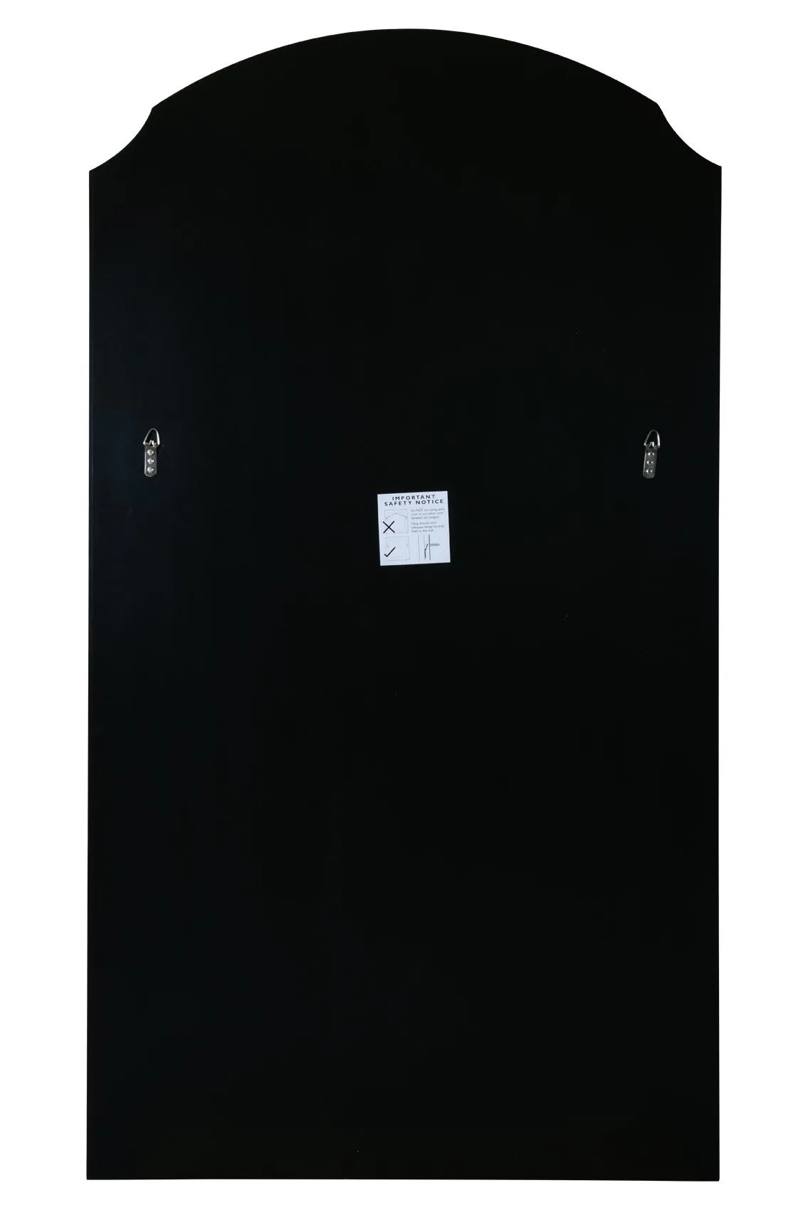 MirrorOutlet Black Edged Dual Arch Curved Edge Wall Mirror 63"x35" (160 X 90cm) 3
