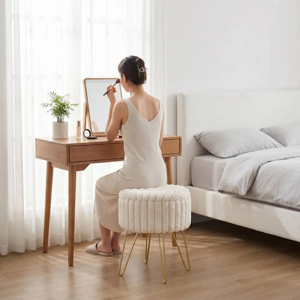 GAVENO CAVAILIA Ribbed Hairpin Storage Stool in Natural 5