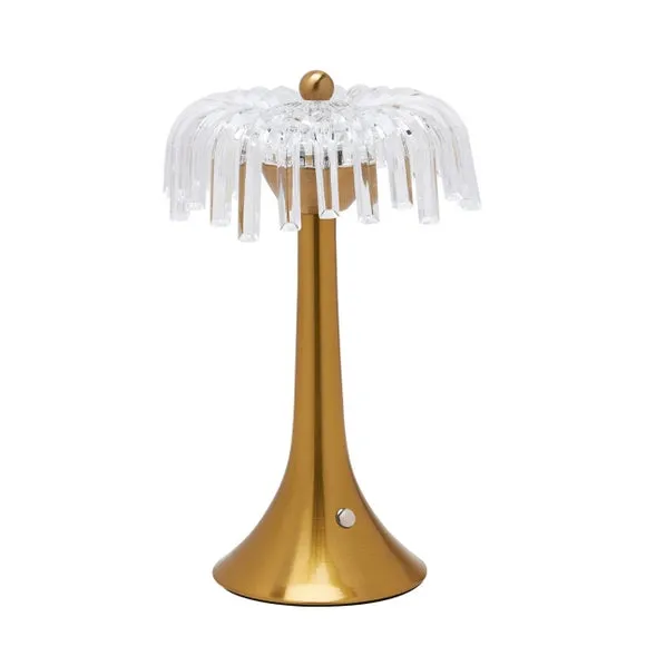 Hestia Bronze Base Crystal Trim Rechargeable Colour Changing LED Touch Table Lamp 2