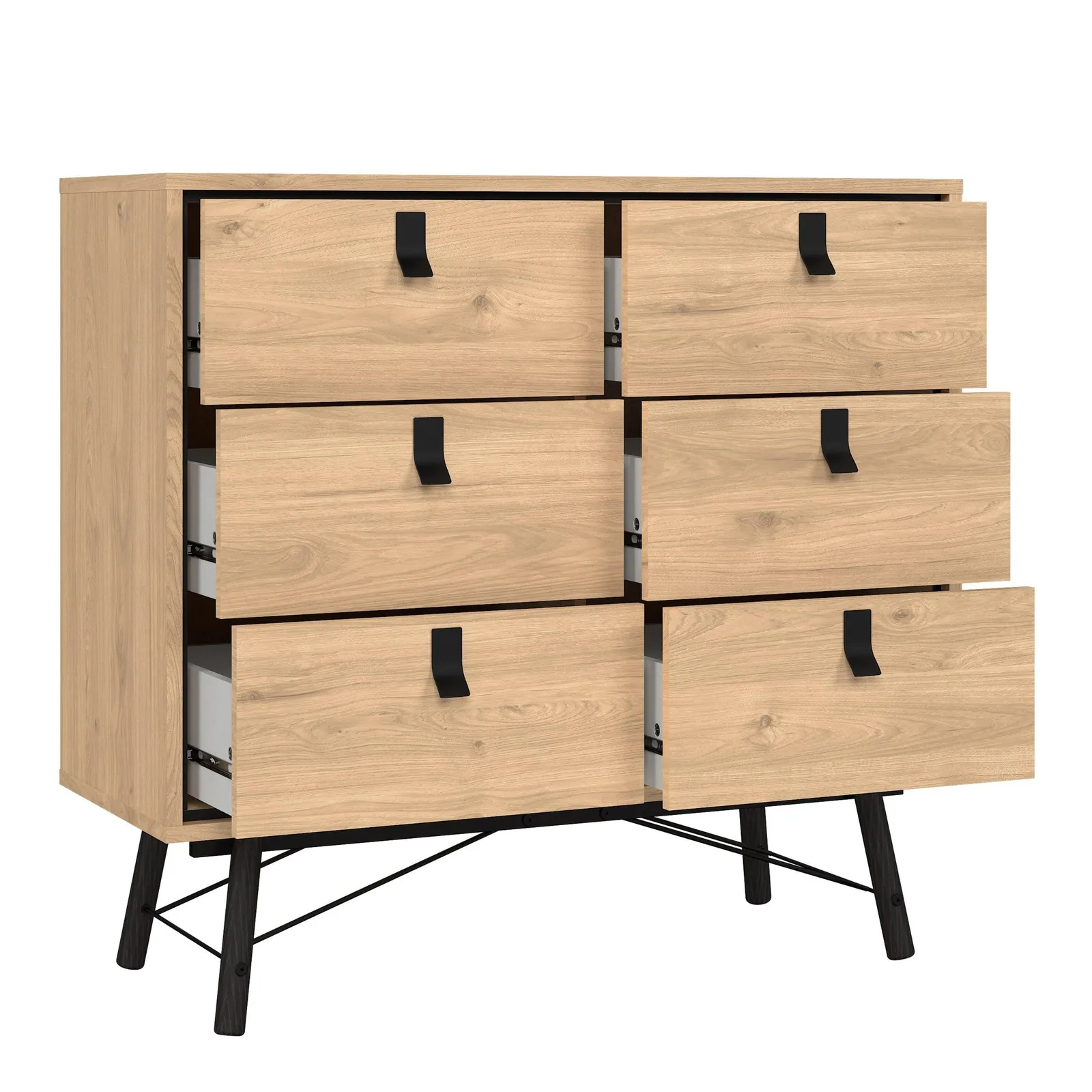 Furniture To Go Ry Double Chest of Drawers 6 Drawers in Light Oak 5