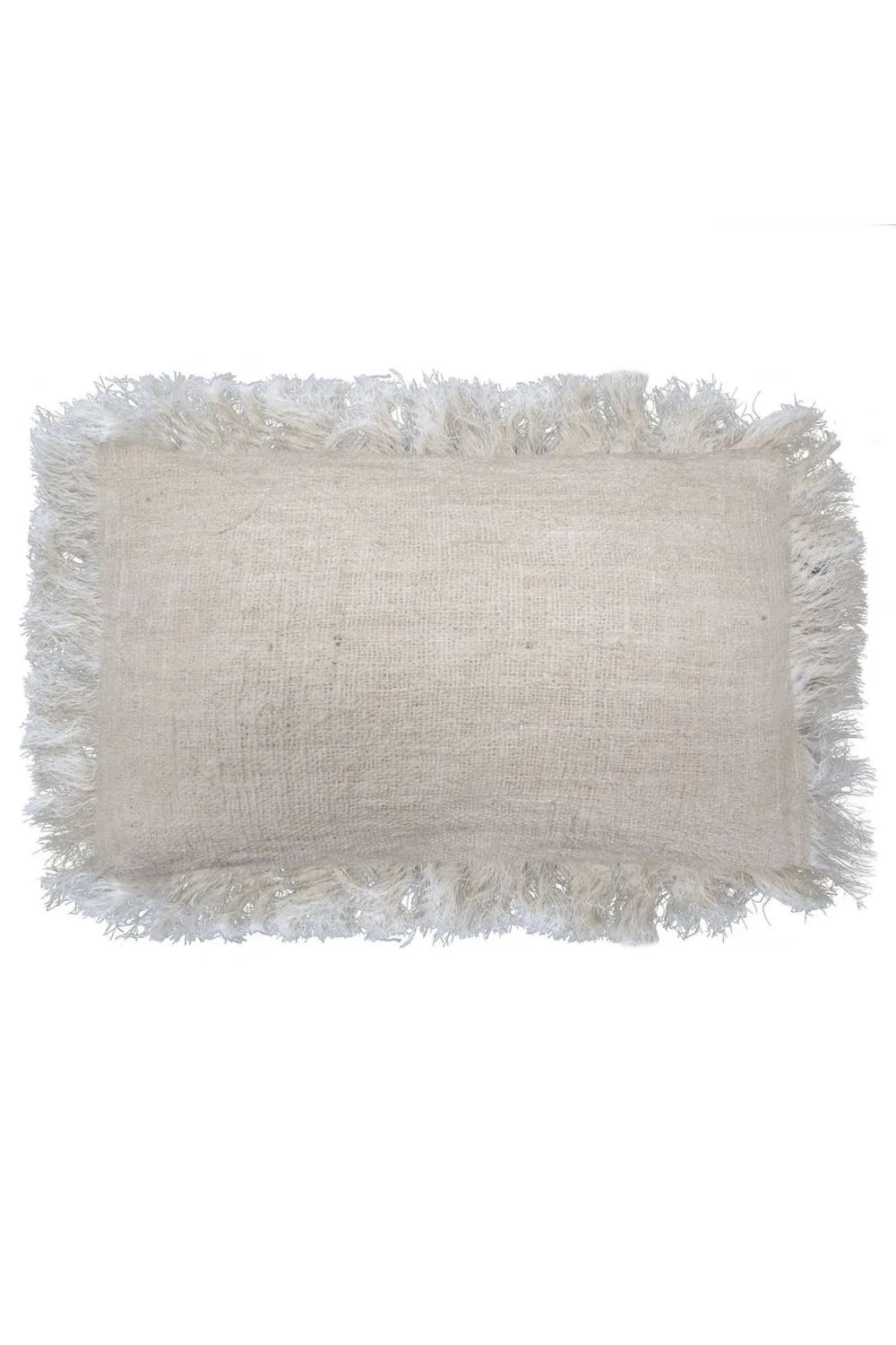 KDMD Linen Cushion Cover 30x50cm with Fringe -Soft, Durable & Stylish Decor in Cream