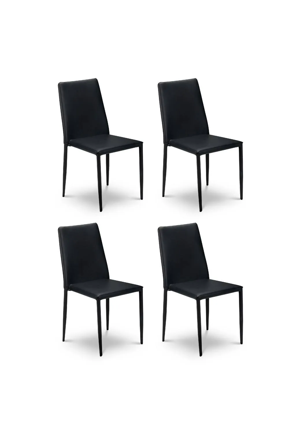Julian Bowen Jazz Fully Upholstered Stacking Dining Chair (Set of 4) in Black 5