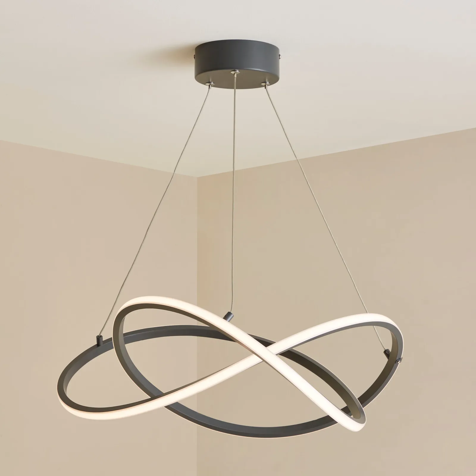 Cortez XL Integrated LED Ceiling Fitting Black