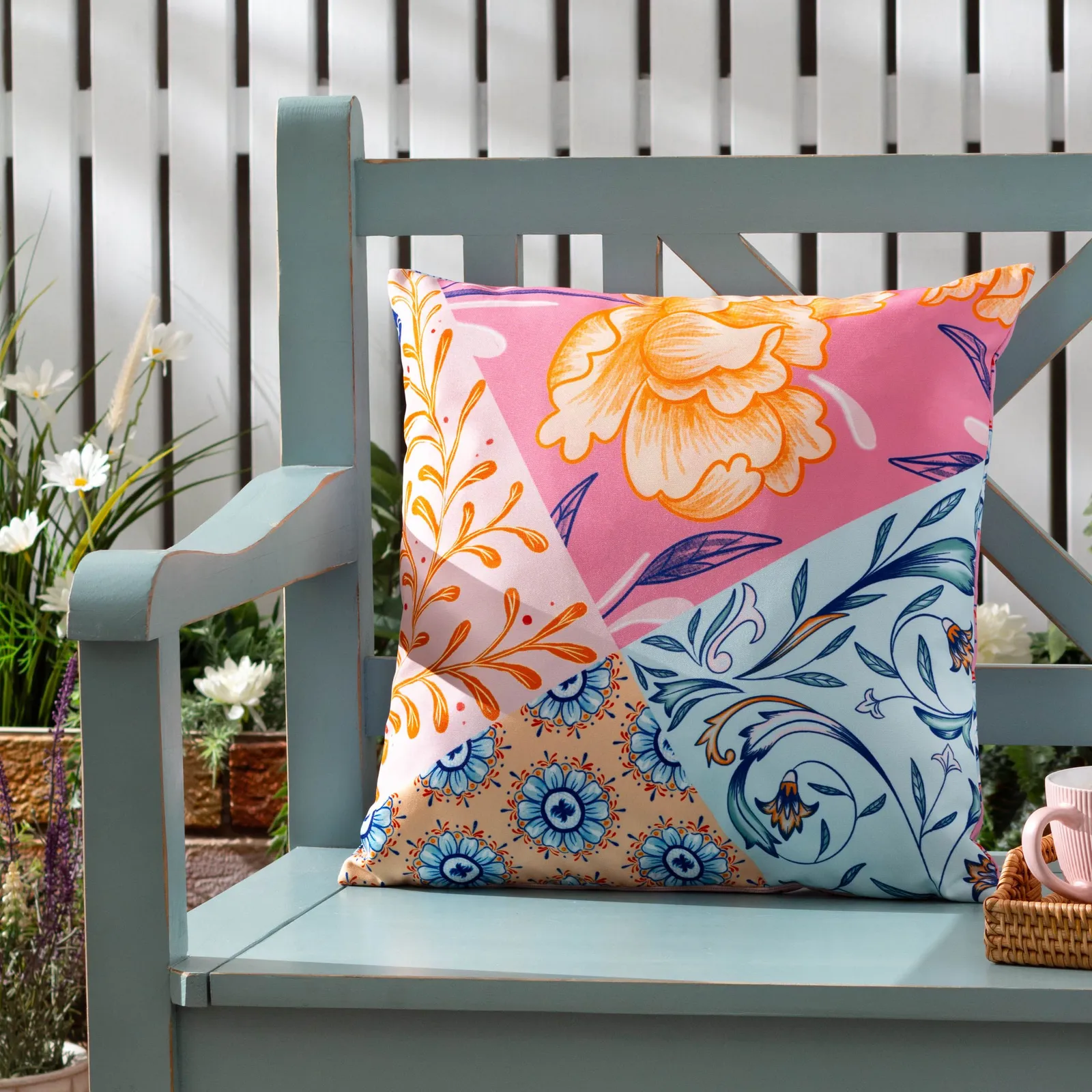 Furn Melhoun Abstract Water & UV Resistant Outdoor Cushion