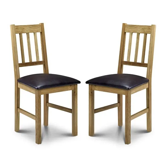 Coxmoor Wooden Dining Chair In Oiled Oak Finish In A Pair