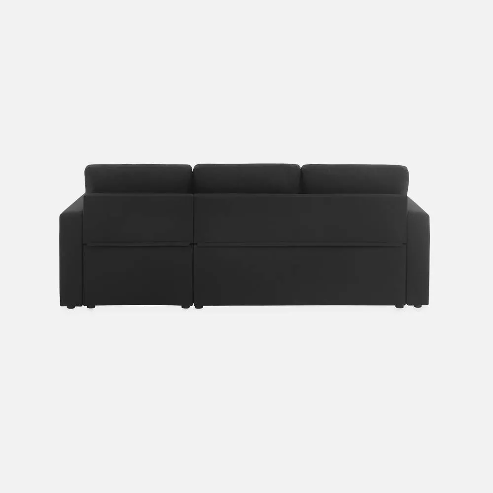sweeek 3-seater Compact Reversible Corner Sofa Bed in Black 3