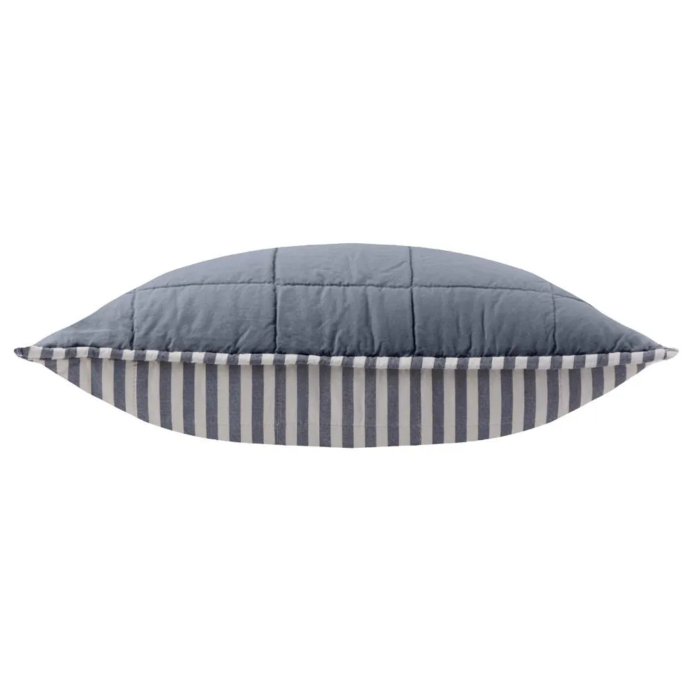 Yard Hebden Striped 100% Cotton Cushion in Navy 5