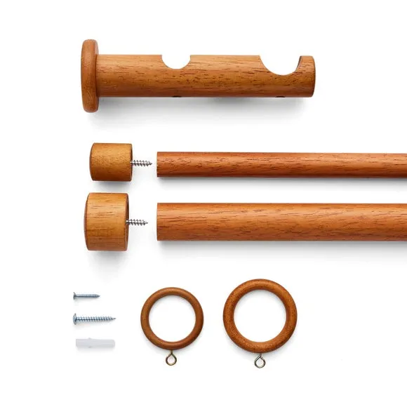 Trinity Double Layer Wood Curtain Pole 3