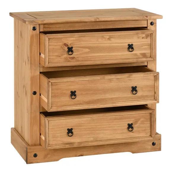 Corona 3 Drawer Chest, Pine 4