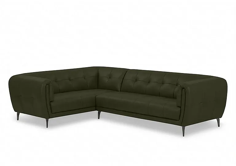 Sienna Leather Left Hand Facing Corner Sofa - Oslo Pine