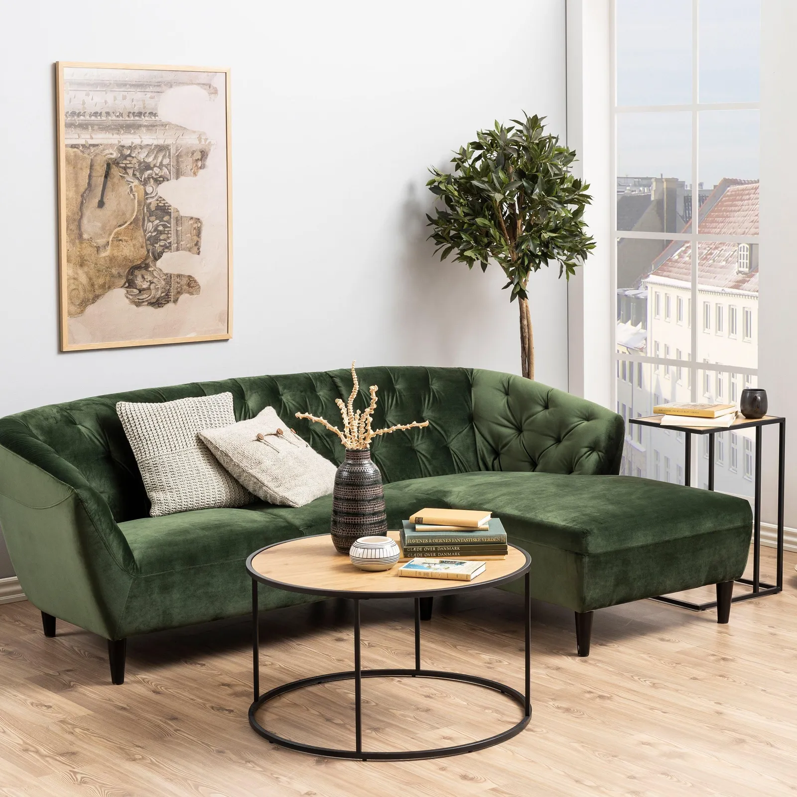 Furniture To Go Seaford Black Metal Round Coffee Table with Oak Top 6