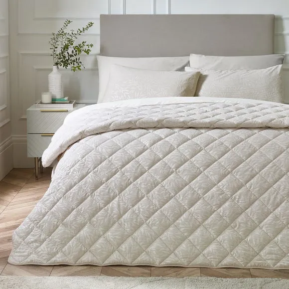 Catherine Lansfield Corded Leaves Bedspread