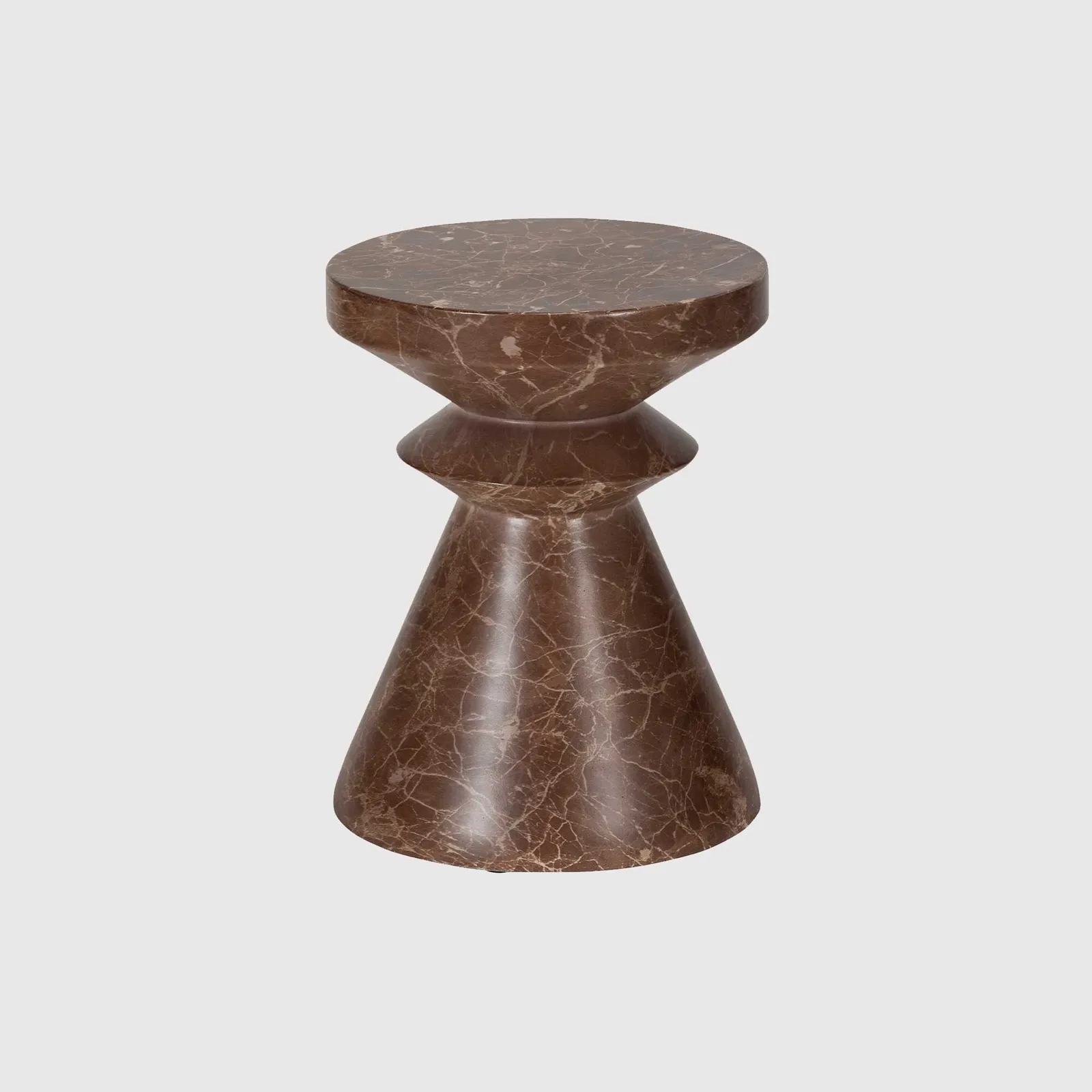 Bruni Lamp Table, Round, Brown Marble | Barker & Stonehouse