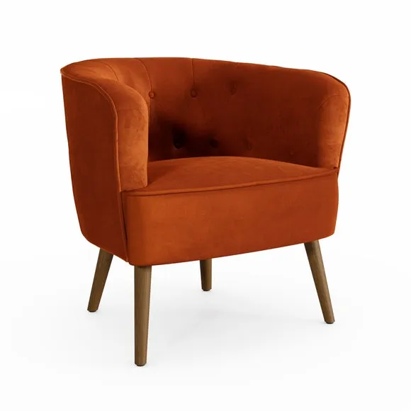 Cindi Button Back Velvet Tub Chair 6