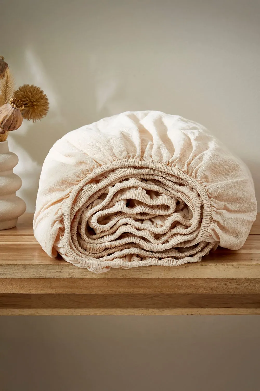 Martex Touch of Linen Fitted Sheet in Cream 2