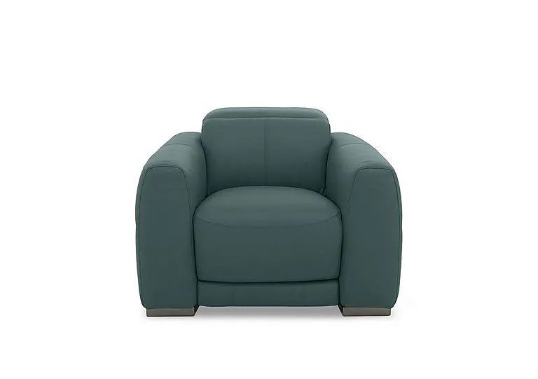 Edison Leather Chair - Lake Green