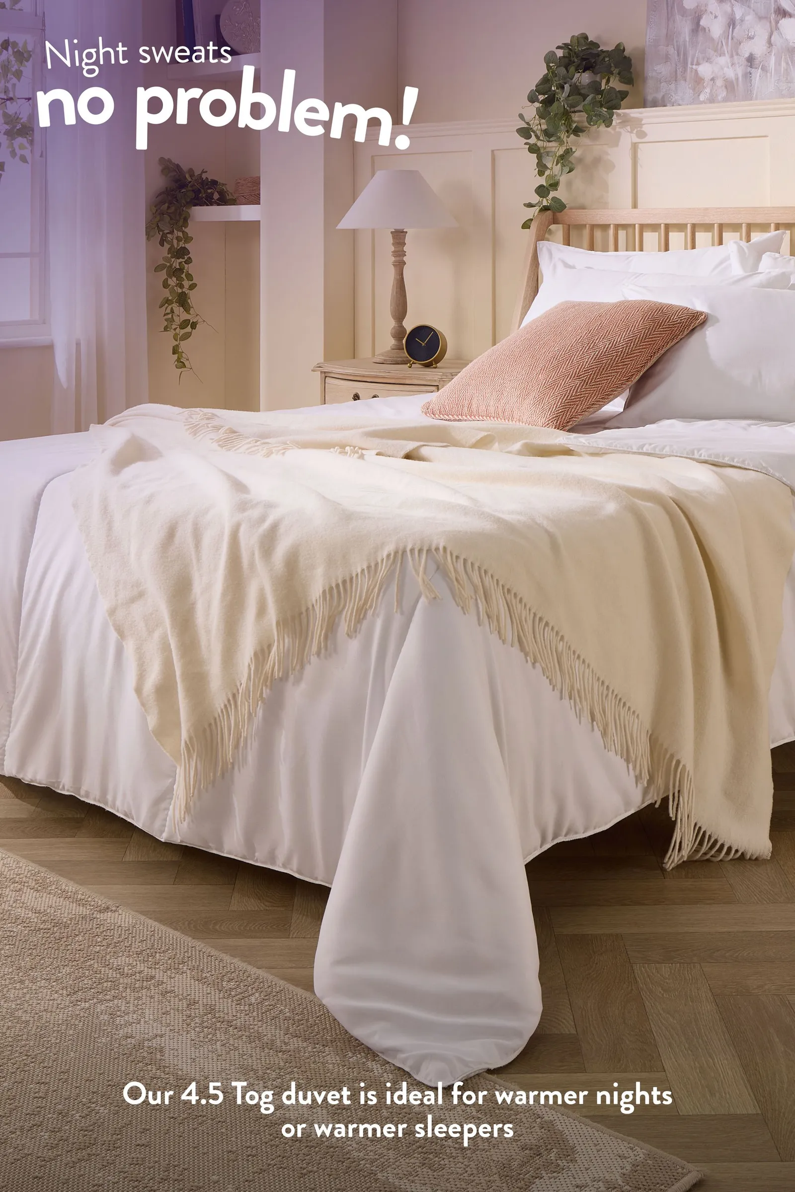 Slumberdown Climate Control 4.5 Tog Summer Duvet in White 4