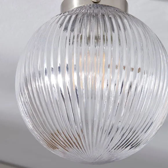 Broden Ribbed Bathroom Flush Ceiling Light 3
