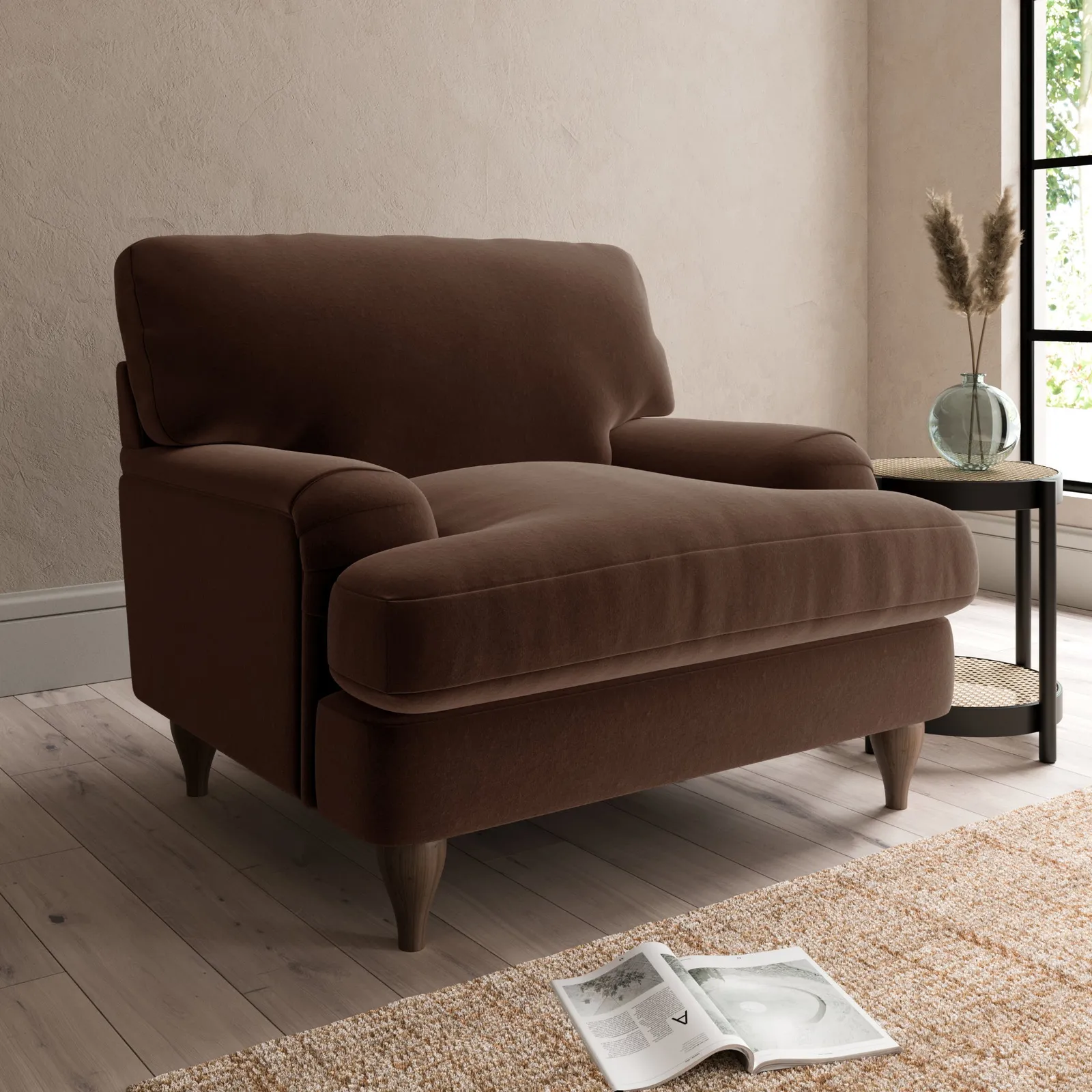 Darwin Luxury Velvet Armchair Luxury Velvet Pinecone