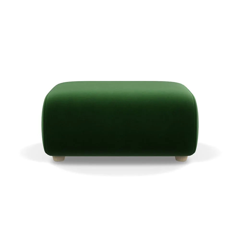 Heal's Lilli Ottoman Smart Velvet Forest Natural Beech Feet