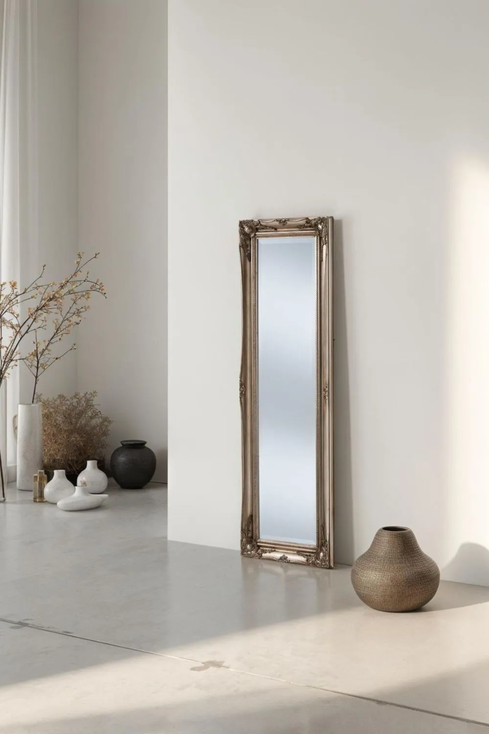 Yearn Mirrors French style carved mirror silver 135x45cm