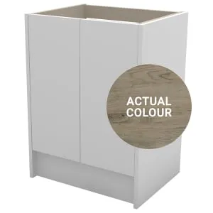 Duarti By Calypso Cascade 600mm Full Depth 2 Door Floor Standing Vanity Unit - Grey Bark